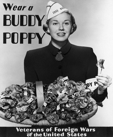 Actress Doris Day was selected by the VFW to be their 1950 Buddy Poppy Girl.