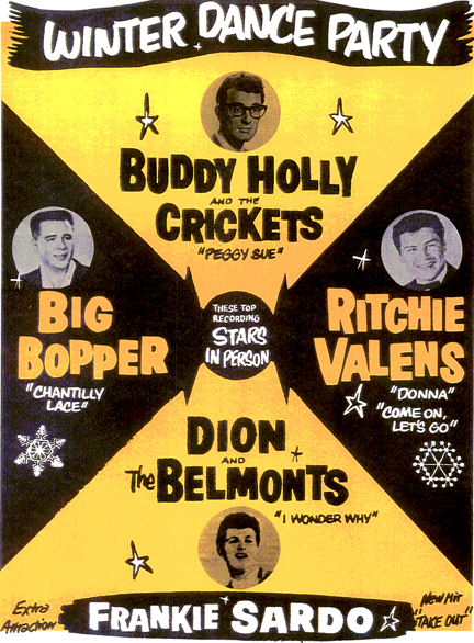 buddy holly amp waylon jennings history by zim winter dance party poster