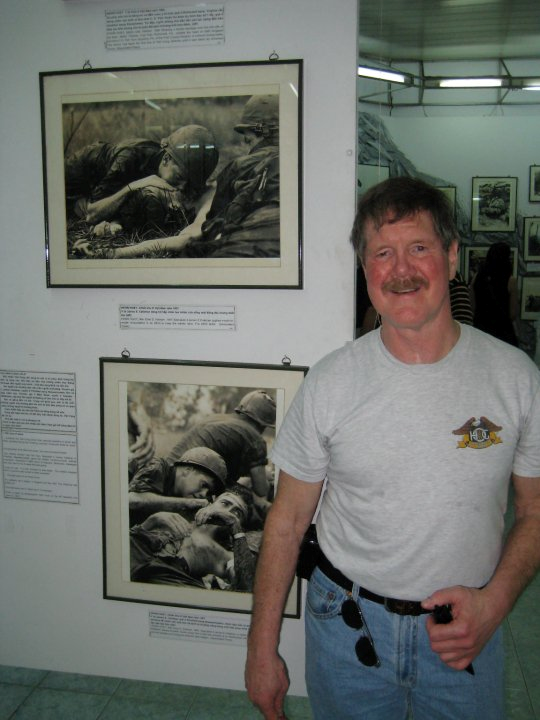 Jim in front of his pictures now located at the War Museum in Saigon