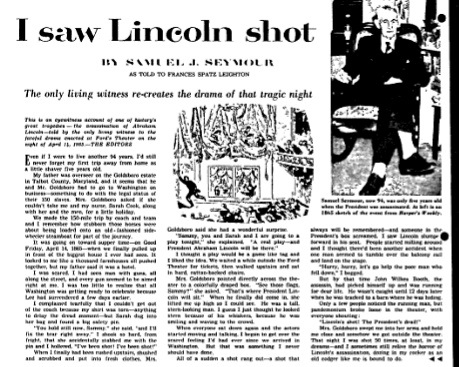 Snapshot of Seymour's article.