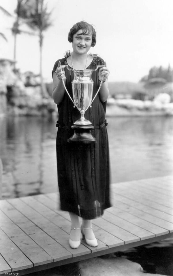 First prize winner of bobbed-hair contest in Coral Gables, Florida on February 27, 1925. First prize winner of bobbed-hair contest in Coral Gables, Florida on February 27, 1925.